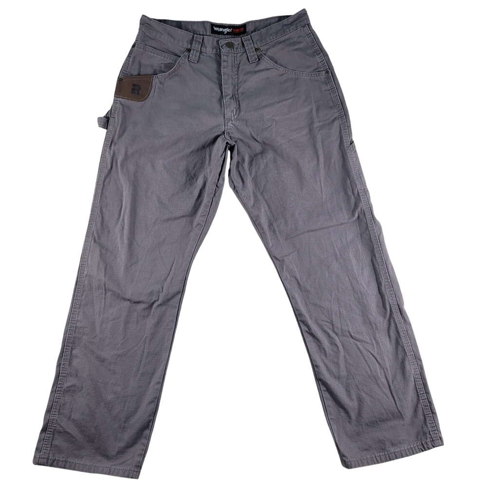 Wrangler Riggs Workwear Pants Mens 32x30 Grey Excellent Ripstop Cargo 103W020ST